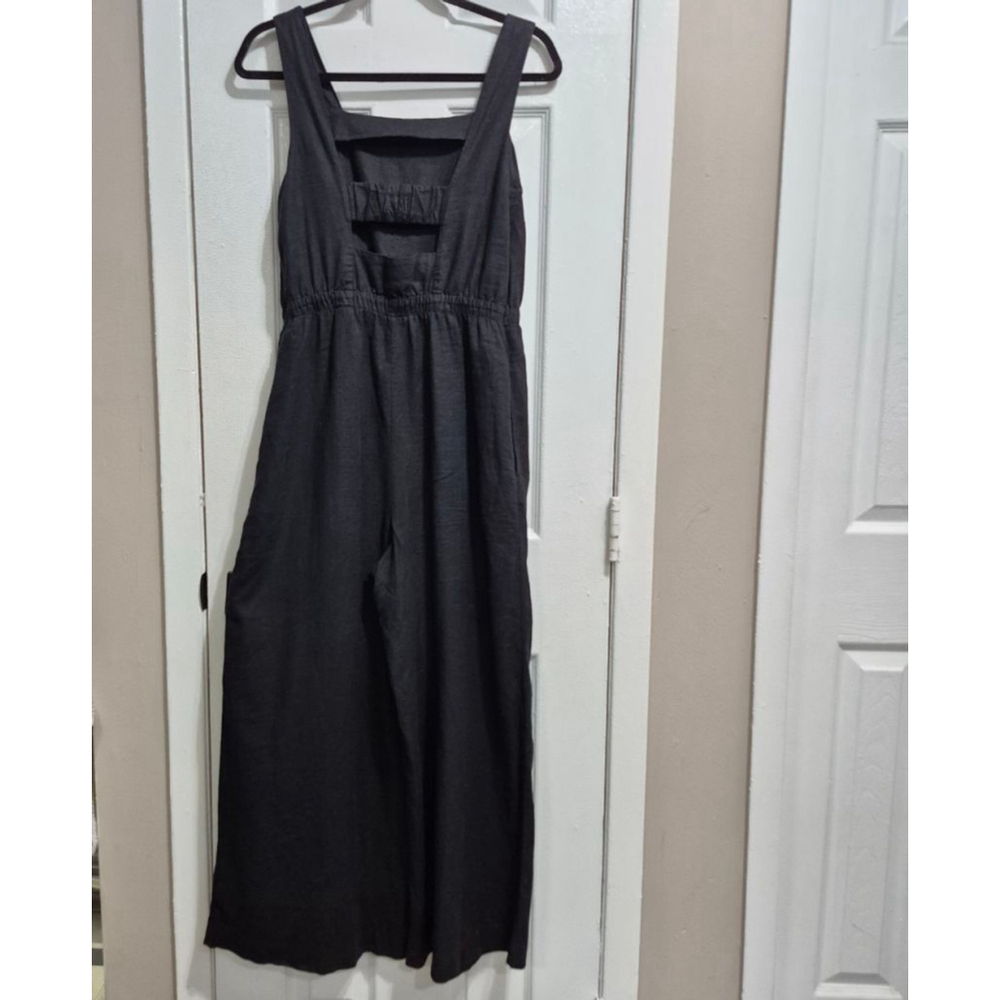 Women's M&S Black Linen Rich Jumpsuit Size 10 - Picture 10 of 11